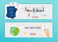 Travel around the World. Online booking ticked. Buy Ticket Online. Flat design modern vector illustration concept. Royalty Free Stock Photo
