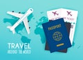 Travel around the World. Vacation booking. Flat design modern v Royalty Free Stock Photo