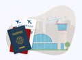 Travel around the World. Vacation booking. Flat design modern v Royalty Free Stock Photo