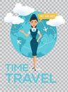 Travel around the world vector brochure.