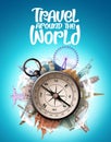 Travel around the world vector design. Travel the world famous landmarks and tourist destination