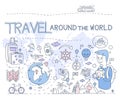 Travel Around the World. Vector Illustration Infographics Royalty Free Stock Photo