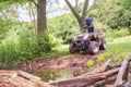 Travel on ATVs in river Royalty Free Stock Photo