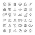 Travel auto thin line icons collection