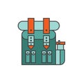 Travel back, Rucksack icon - vector illustration.