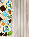 Travel Background With Photos From Holidays On A Seaside On Wood Royalty Free Stock Photo