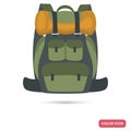 Travel backpack color flat icon