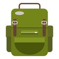 Travel backpack icon, flat style Royalty Free Stock Photo