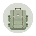 Travel backpack in khaki flat style