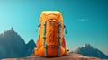 Travel backpack on a minimalistic background. Travel light, hiki