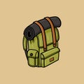 Travel backpacks Cartoon Vector illustration