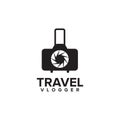 Travel bag with camera logo design template Royalty Free Stock Photo