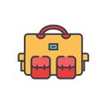 Travel bag case flat line illustration, concept vector isolated icon Royalty Free Stock Photo