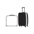 Travel bag in continuous line drawing style, sketch, monochrome illustration. Travel luggage black icon. The concept of a travel Royalty Free Stock Photo