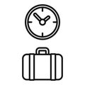 Travel bag icon outline vector. Waiting area
