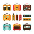 Travel bag icon set Colorful Suitcase collection