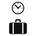Travel bag icon simple vector. Waiting area