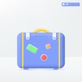 Travel bag icon symbols. Suitcase, trip planning, service, Tourism and travel concept. 3D vector isolated illustration design.