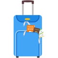 Travel bag suitcase vector, touristic luggage illustration