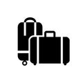 Travel bag vector icon. luggage illustration symbol. Storage logo.