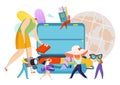 Travel baggage, suitcase luggage for vacation journey vector illustration. Flat holiday trip cartoon concept, voyage Royalty Free Stock Photo