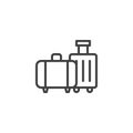 Travel bags line icon