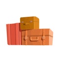 Travel bags and luggage color . Heap of baggage to travel trip illustration