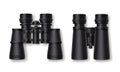 Travel binoculars vector set design. Telescope collection for traveler adventure