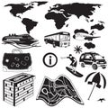 Travel black icons