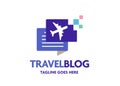 Travel blog with simple air plane symbol