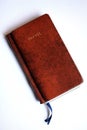 Travel book with a leather hard cover