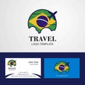 Travel Brazil Flag Logo and Visiting Card Design