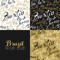 Travel brazil south america rio city pattern gold