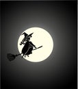 Travel on a broom and by means of sorcery Royalty Free Stock Photo