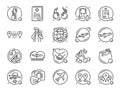 Travel bubble line icon set. Included the icons as tourism, covid-19, safety, tourist, pend up demand , quarantine, and more. Royalty Free Stock Photo