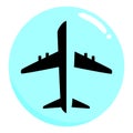 Travel Bubble plane icon the solution for Tourist industry to travel safely between disinfected country around the world