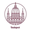 Travel Budapest Icon with Parliament Building