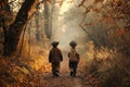 Travel Buddies, Young Explorers on Forest Trail, Generative AI