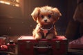 Travel Buddy. Adorable Dog with Suitcase - Ideal for Adventure, Traveling, and Relocation