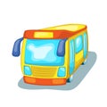 Travel bus isolated. City transport cartoon illustration on white background. Intercity or tourist bus logo