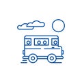 Travel bus line icon concept. Travel bus flat  vector symbol, sign, outline illustration. Royalty Free Stock Photo