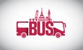 Travel with Bus Logo Royalty Free Stock Photo