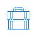 Travel and business trip vector line icon. Tourist suitcase as symbol of vacation and holiday tour. Royalty Free Stock Photo