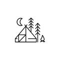 Travel camping outline icon. Elements of travel illustration icon. Signs and symbols can be used for web, logo, mobile app, UI, UX