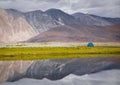 Travel Camping Peaceful lake reflection Cloudy Day Royalty Free Stock Photo