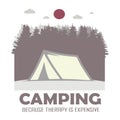 Travel, camping illustration. Motivation quotes. Travel badge