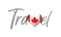 Travel Canada love heart flag. 3D Rendering