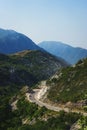 Travel by car. Good asphalt road in the mountains. Trip to Europe, the Mediterranean and the Balkans.