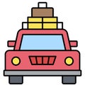 Travel car icon, Summer vacation related vector Royalty Free Stock Photo