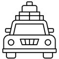 Travel car icon, Summer vacation related vector Royalty Free Stock Photo